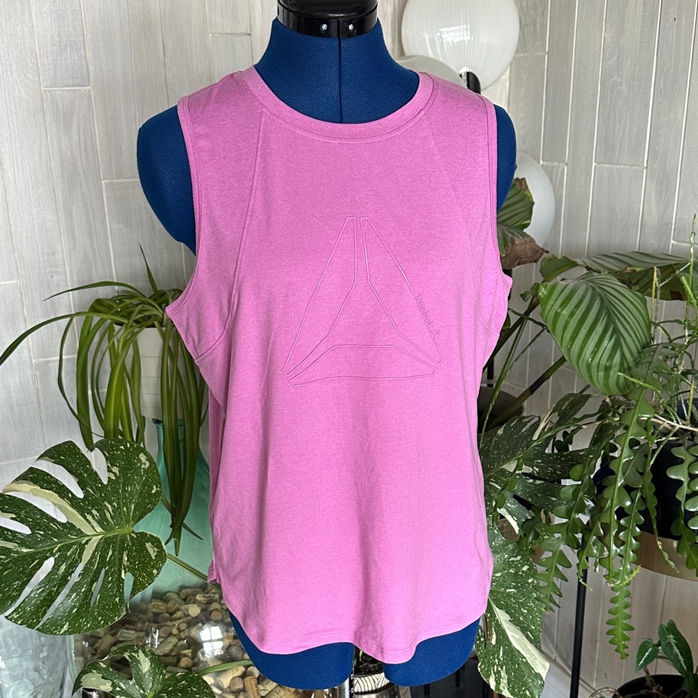 Reebok Pink Sleeveless Workout Tank with Subtle Logo